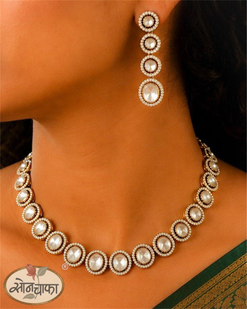 OVAL  DESIGNER RAJASI NECKLACE