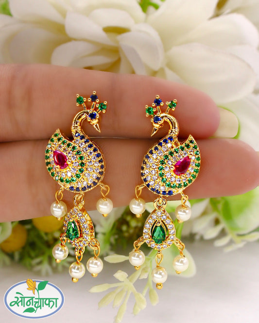 FANCY PEACOCK EARRINGS