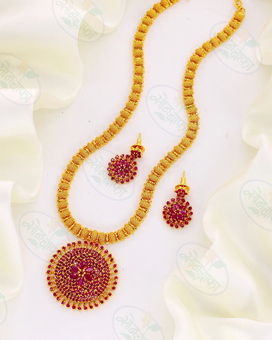 FANCY PINK STONE  NECKLACE