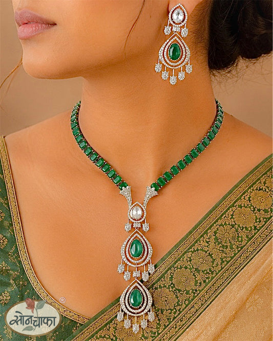 LATEST GREEN STONE NECKLACE