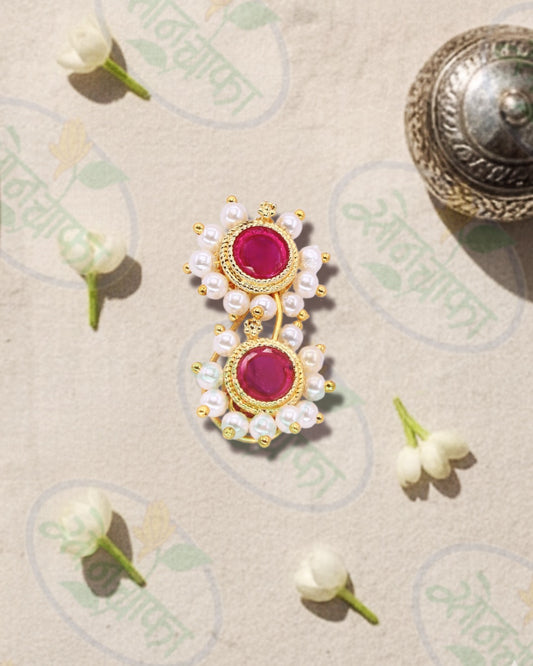 ELEGANT PINK STONE NATH