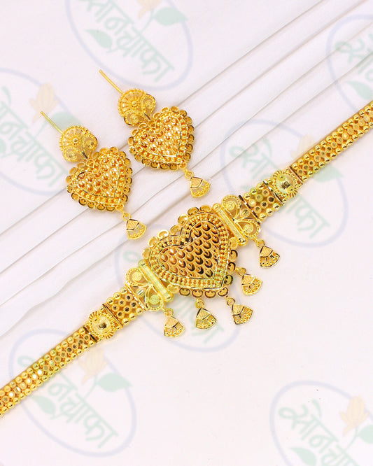 CHARM GOLD PLATED CHOKER SET