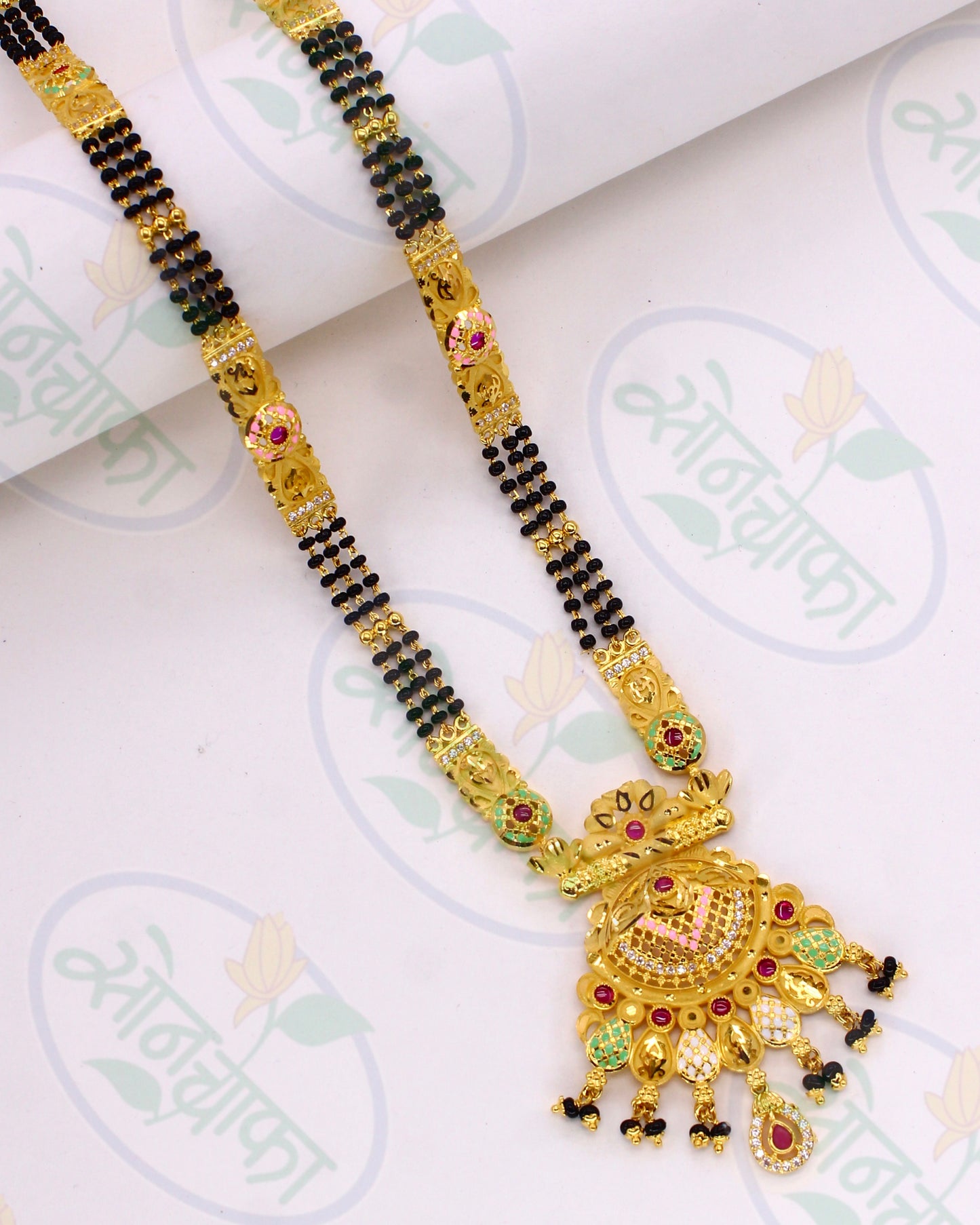 IMPRESSIVE GOLD PALTED MANGALSUTRA