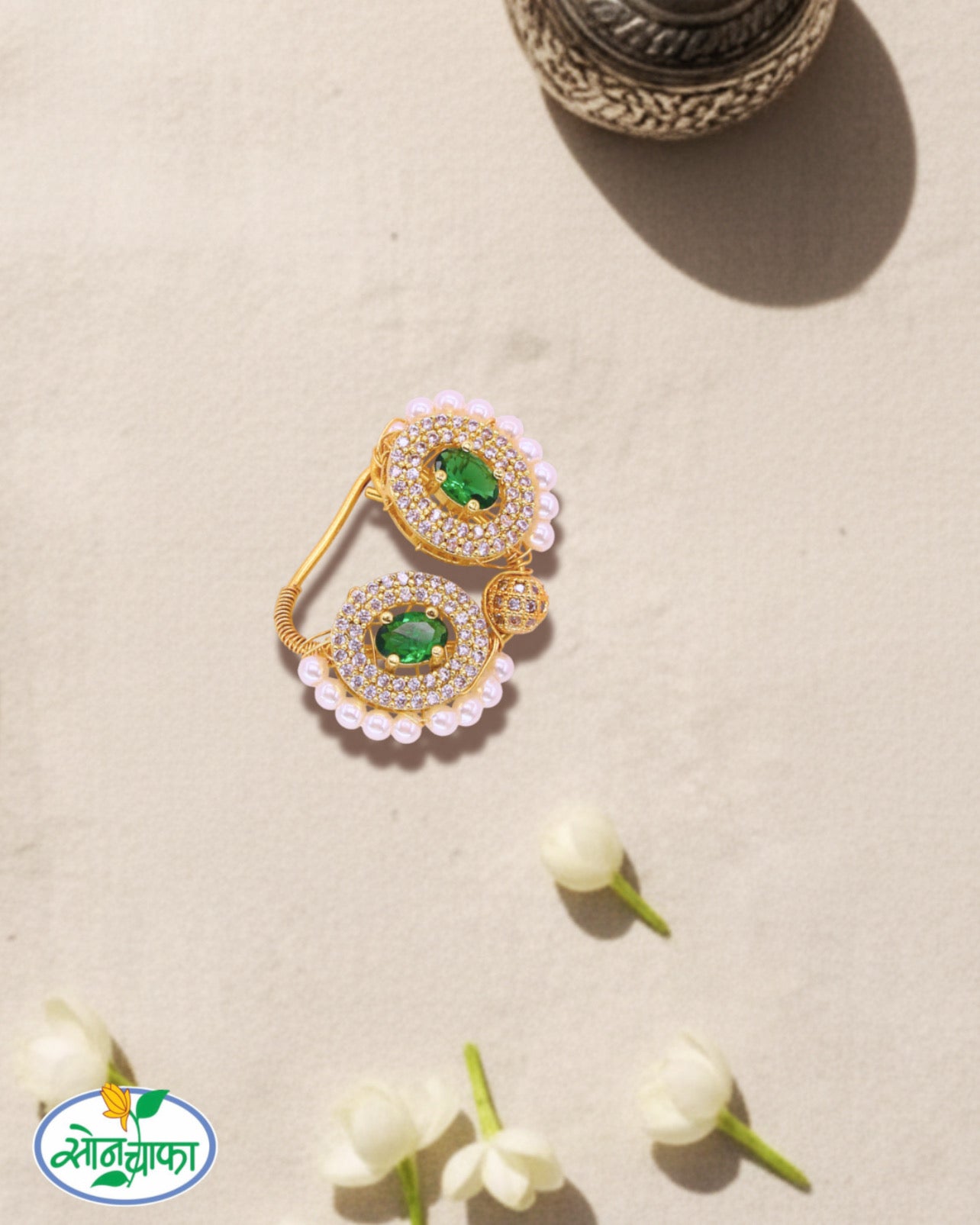 BEAUTIFUL GREEN STONE NATH