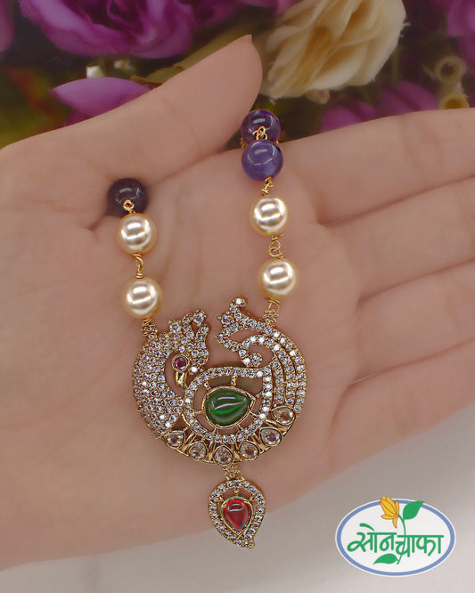 TRENDY PEACOCK DESIGNER NECKLACE