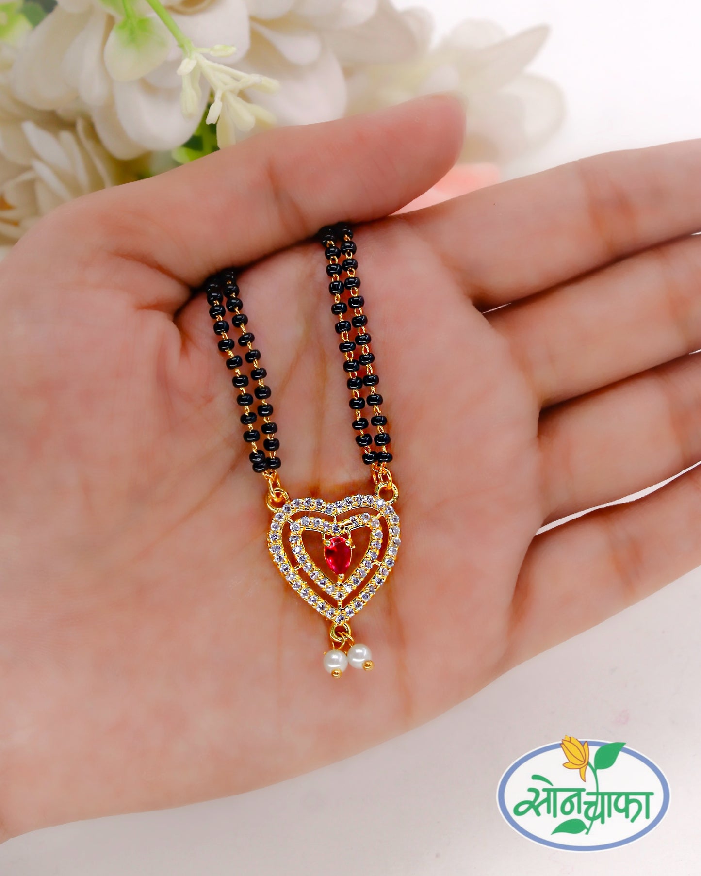 DOUBLE HEART PENDANT MANGALSUTR