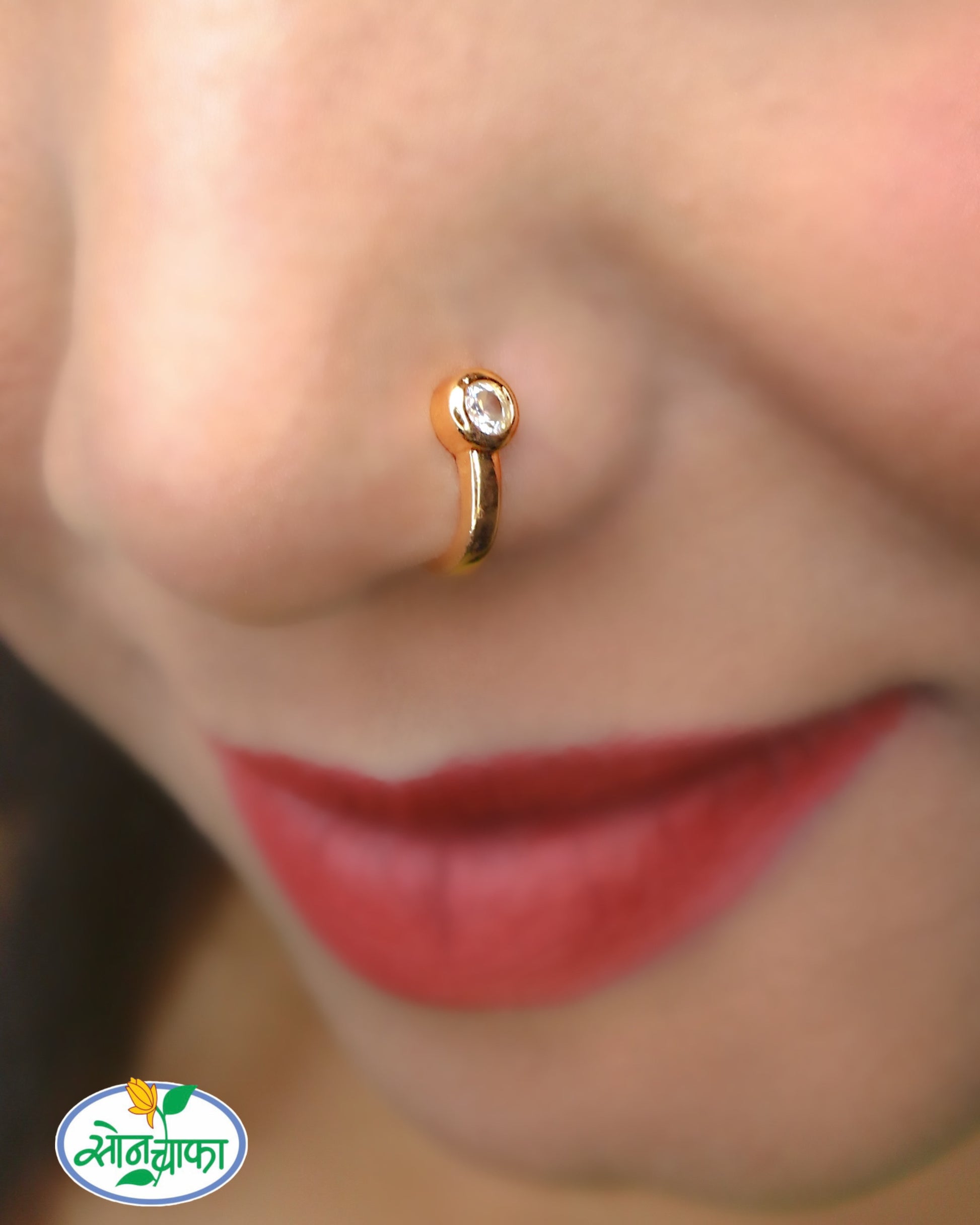 GLINTING CIRCLE DIAMOND NOSE-PIN – Sonchafa