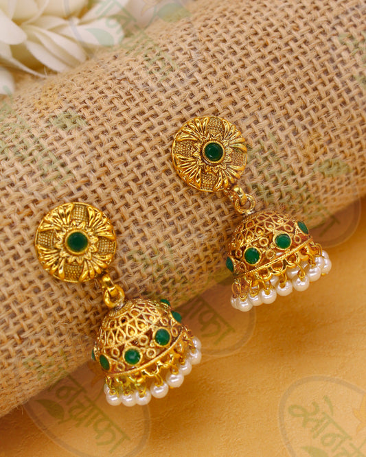 ROYAL FLORAL JHUMKA EARRINGS