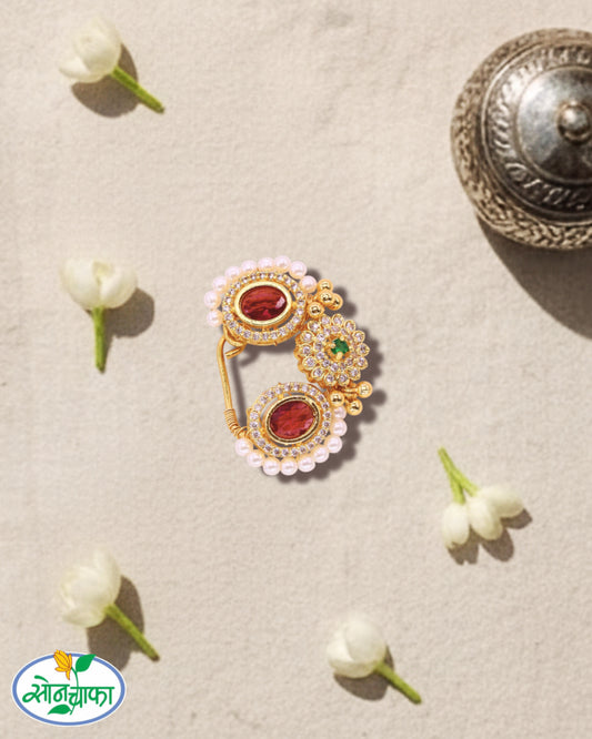 ROYAL DESIGNER PINK STONE NATH