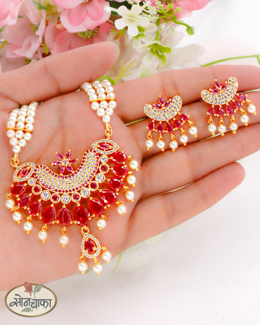 BEAUTIFUL PINK STONE NECKLACE