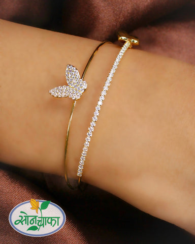 GLITTERY BUTTERFLY DIAMOND BRACELET