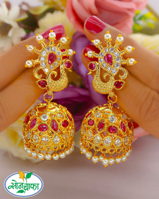 TRADITIONAL GLAM PEACOCK JHUMKAS