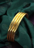PLAIN GOLD PLATED 8 PC BANGLES