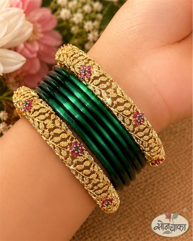 FLORAL LEAF DESIGNER BANGLES