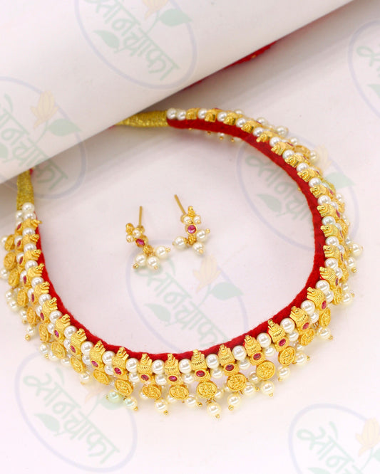 CLASSICAL PEARL BEADS THUSHI NECKLACE