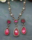 CLASSY PINK STONE NECKLACE