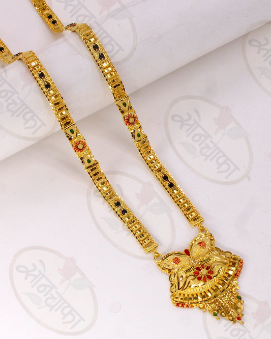 GORGEOUS FLORAL GOLD PLATED MANGALSUTRA