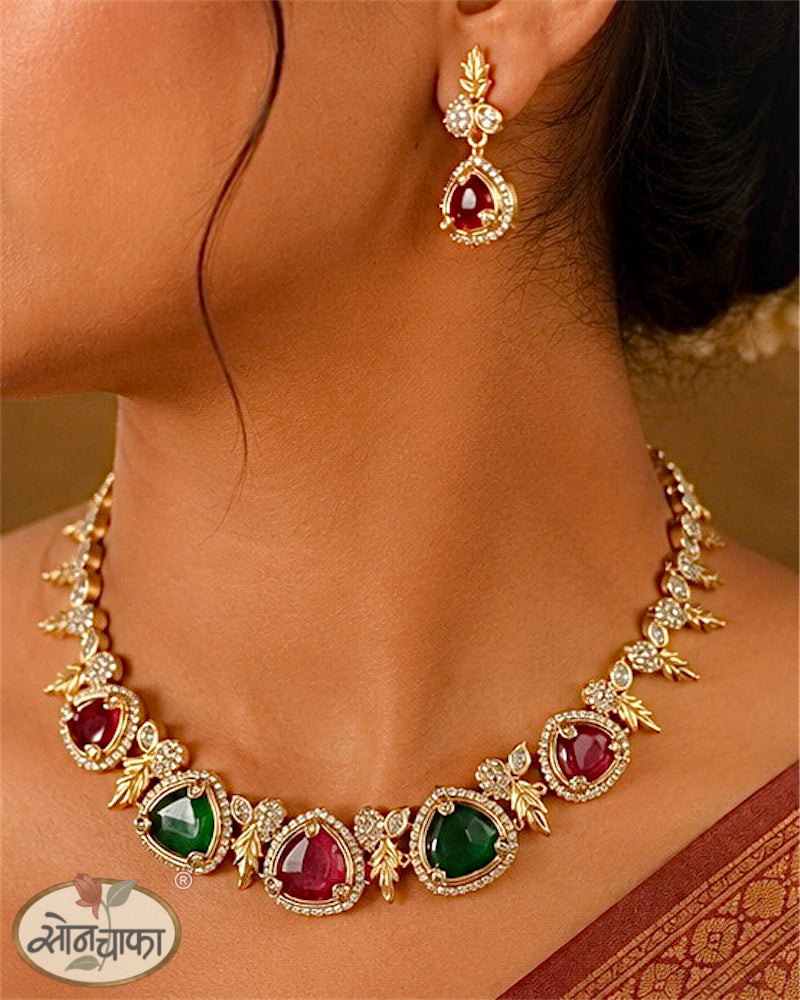 LEAF DESIGNER IMPRESSIVE RAJASI NECKLACE
