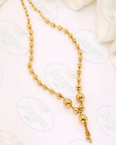 TEXTURED BEAUTIFUL GOLDEN BEADS NECKLACE