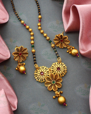 RAVISHING FLORAL RAJWADI MANGALSUTRA