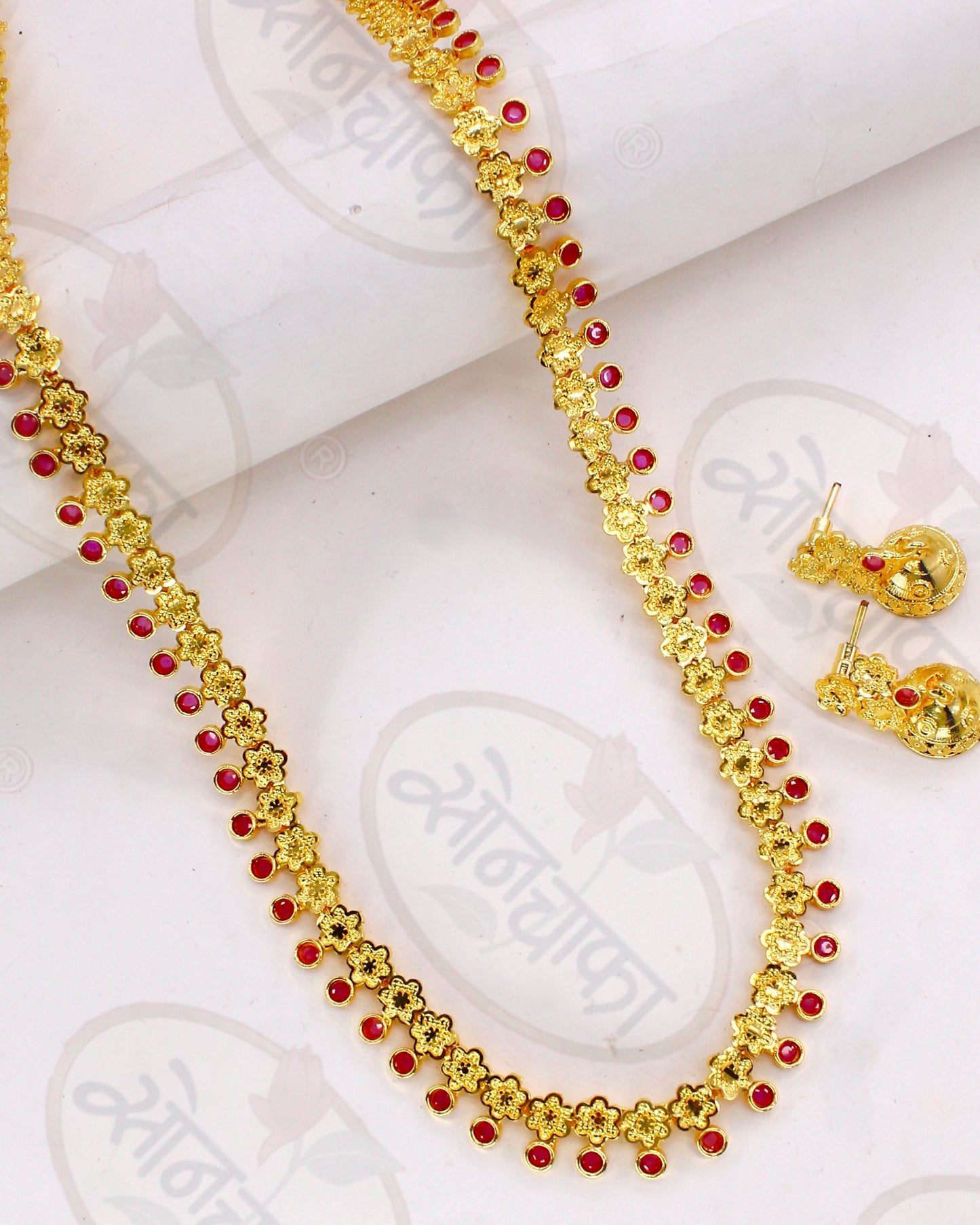 RUBY BLOSSOM FLORAL NECKLACE