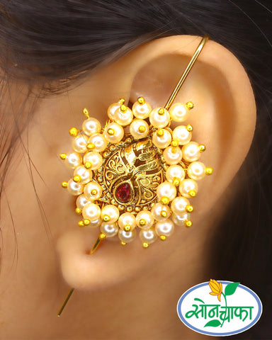 UNIQUE STYLISED MOTI EAR-CUFFS