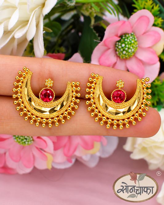 CHANDRAKOR  GOLDEN BEADS EARRINGS