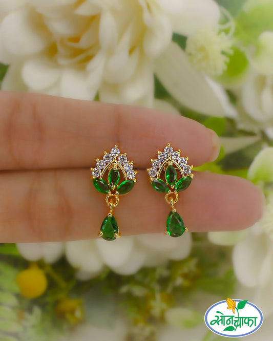 FANCY GREEN STONE EARRINGS