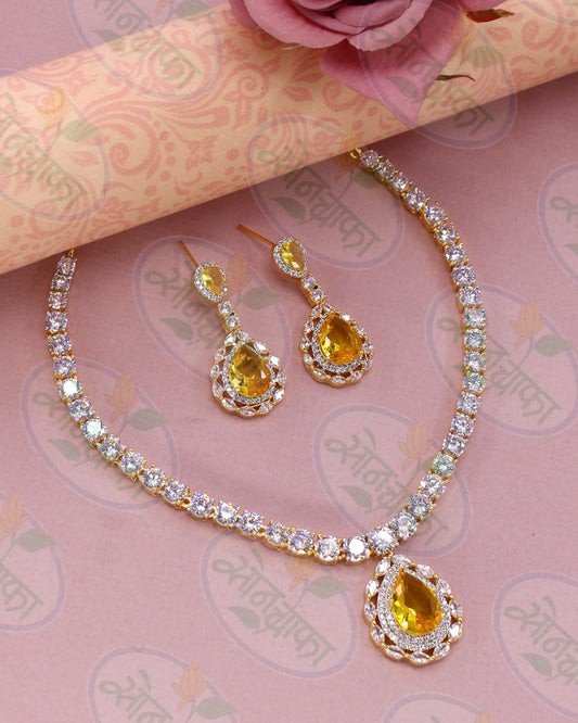 GLOWY DROP DIAMOND NECKLACE SET