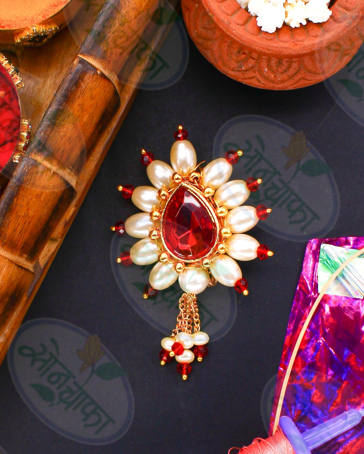 FANCY PINK STONE SAREEPIN