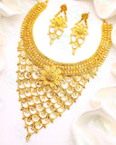 ROYAL MAJESTIC GOLD PLATED FLORAL NECKLACE