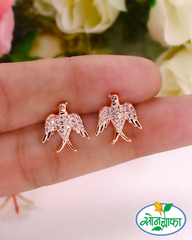 UNIQUELY DESIGNED BIRD DIAMOND EARRINGS