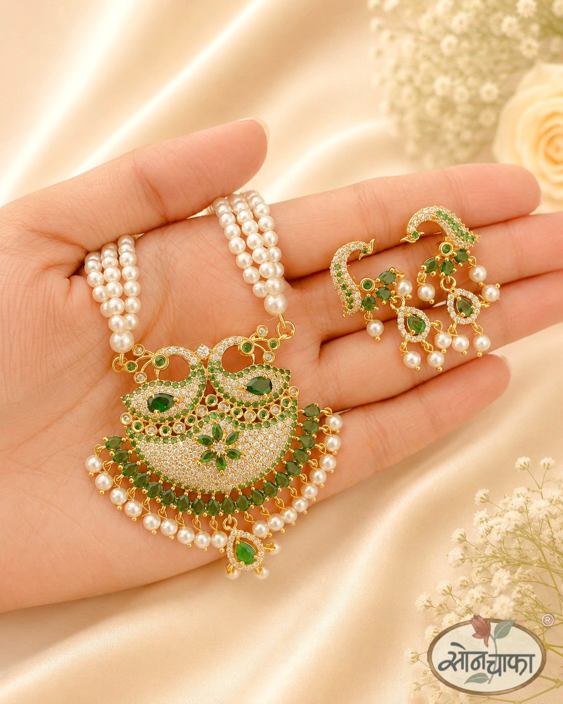 FANCY PEACOCK PENDANT NECKLACE