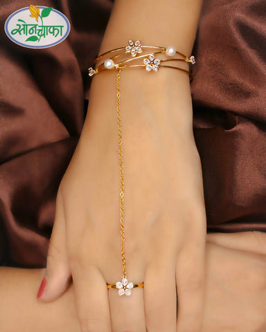 SHINNING FLORAL CHAIN BRACELET