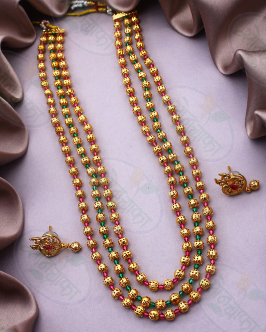 DESIGNER GOLDEN BEADS NECKLACE