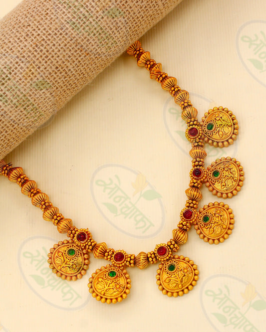 FLORET WITH LEAF DESIGNER NECKLACE