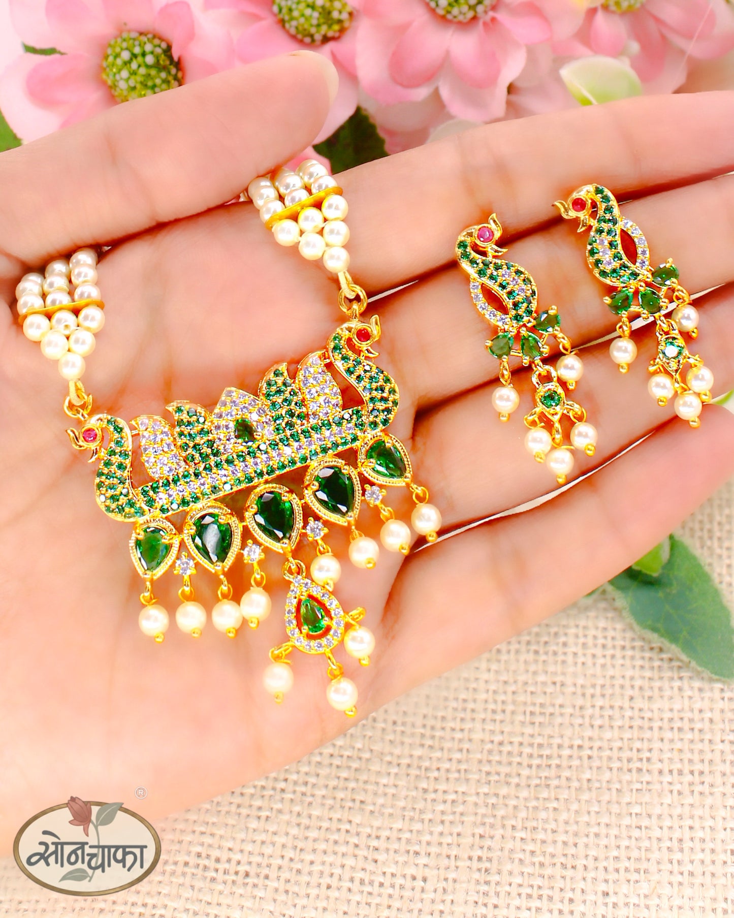 BEAUTIFUL LOTUES DESIGNER NECKLACE