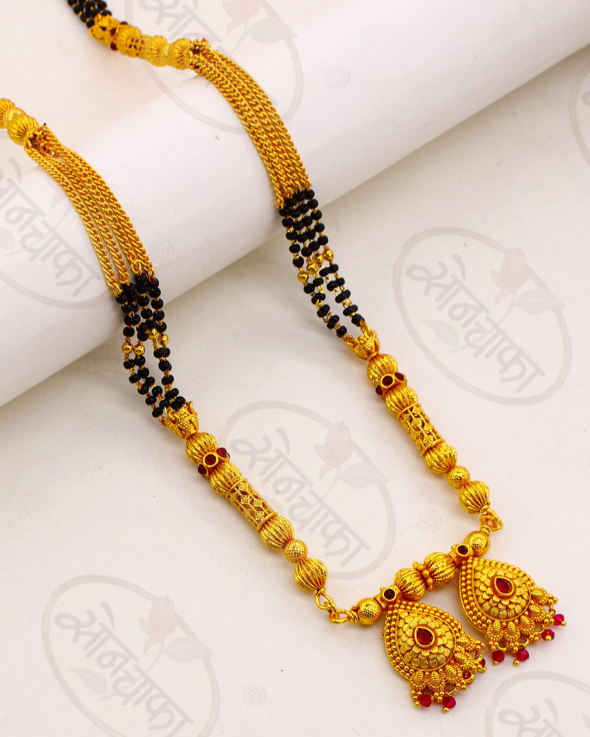 GLINTING  FLORAL MATT MANGALSUTRA