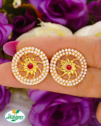 FLORAL BRILLIANCE PEARL EARRINGS