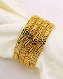 FLORAL ANTIQUE GOLD FINISH BANGLES