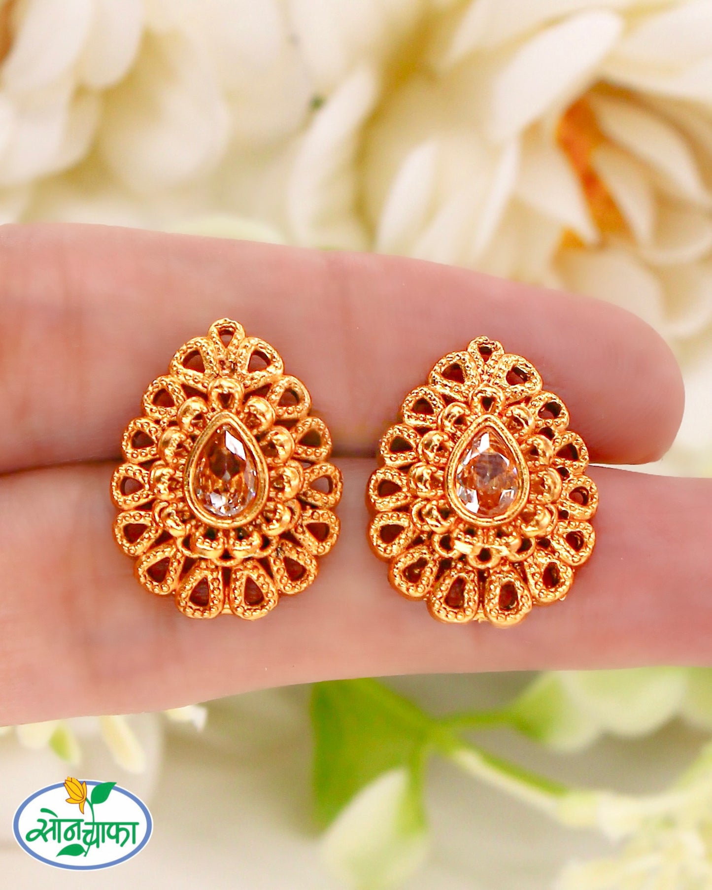 ALLURING ANTIQUE EAR-STUDS