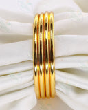 PLAIN GOLD PLATED 4 PC BANGLES