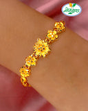 STYLISED FLORAL WOMEN'S GOLD PLATED BRACELET