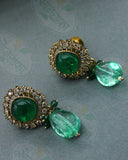 GREEN STONE KUNDAN NECKLACE