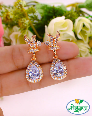 TRENDY DROPLET DESIGNER DIAMOND EARRINGS