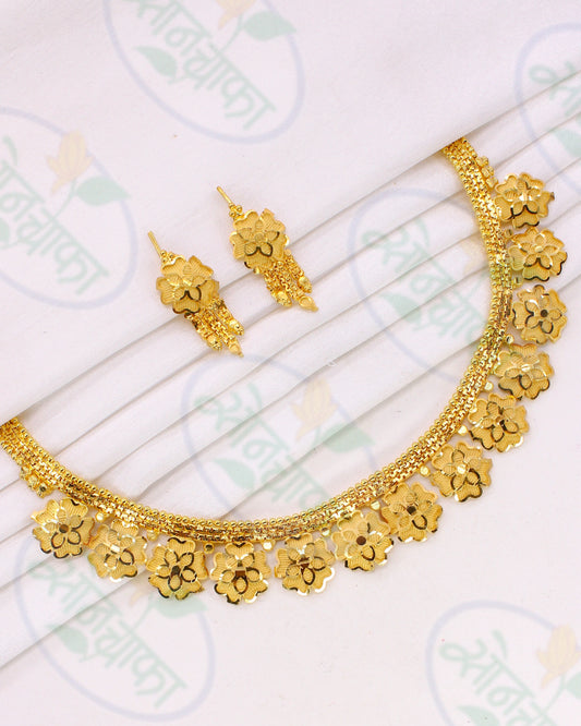 SPIRAL BLOOM GOLD NECKLACE