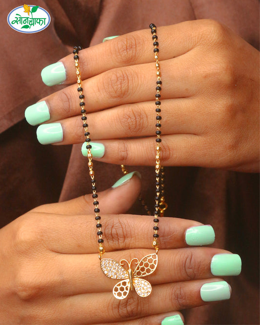 SLEEK BUTERFLY DIAMOND MANGALSUTRA