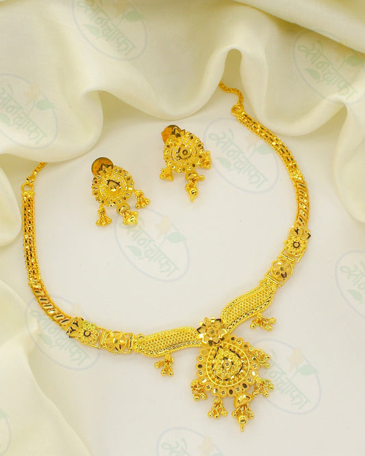 RHYTHMIC WAVE GOLD PLATED NECKLACE