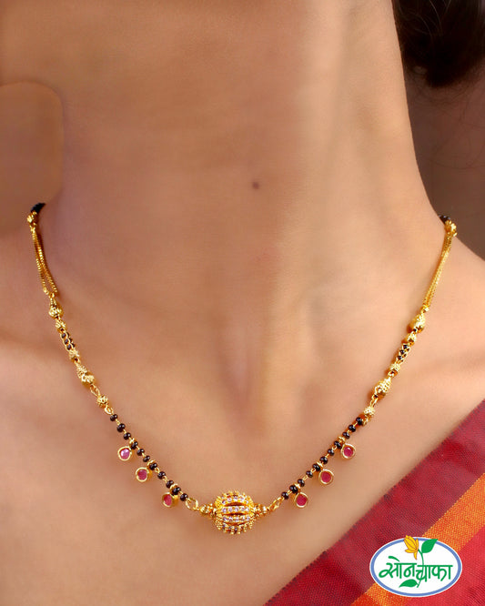 DESIGNER PINK STONE MANGALSUTRA