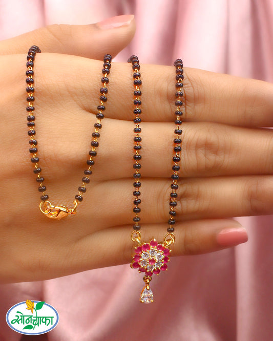 FLORET PINK STONE MANGALSUTRA
